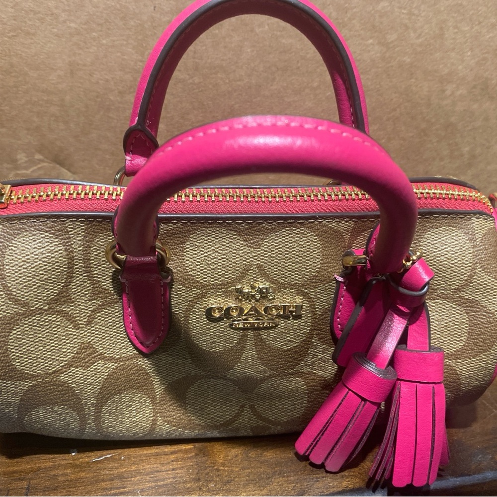 Coach Tan and Pink Satchel